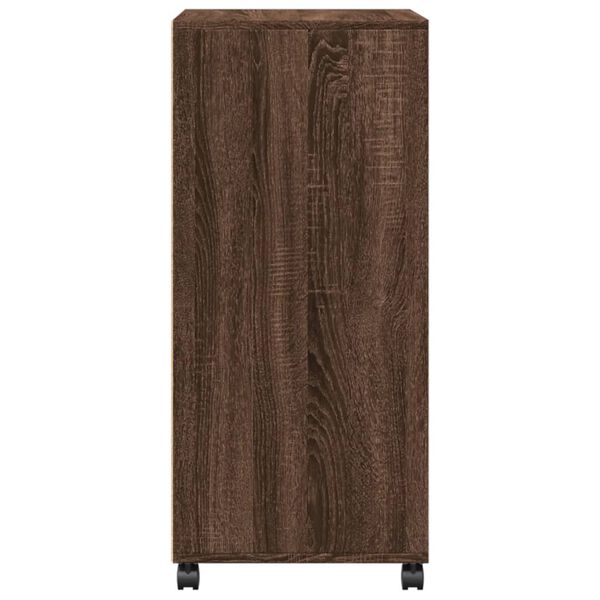 vidaXL Ντουλάπι Τροχήλατο Καφέ Δρυς 55x40x91 εκ. από Επεξ. Ξύλο