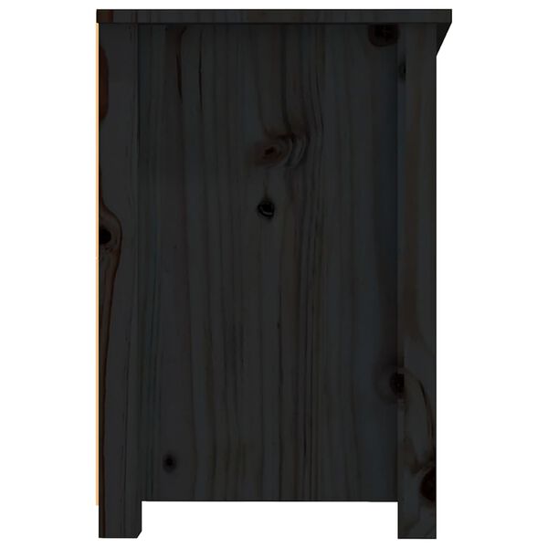 vidaXL Έπιπλο Τηλεόρασης Μαύρο 114 x 35 x 52 εκ. από Μασίφ Ξύλο Πεύκου