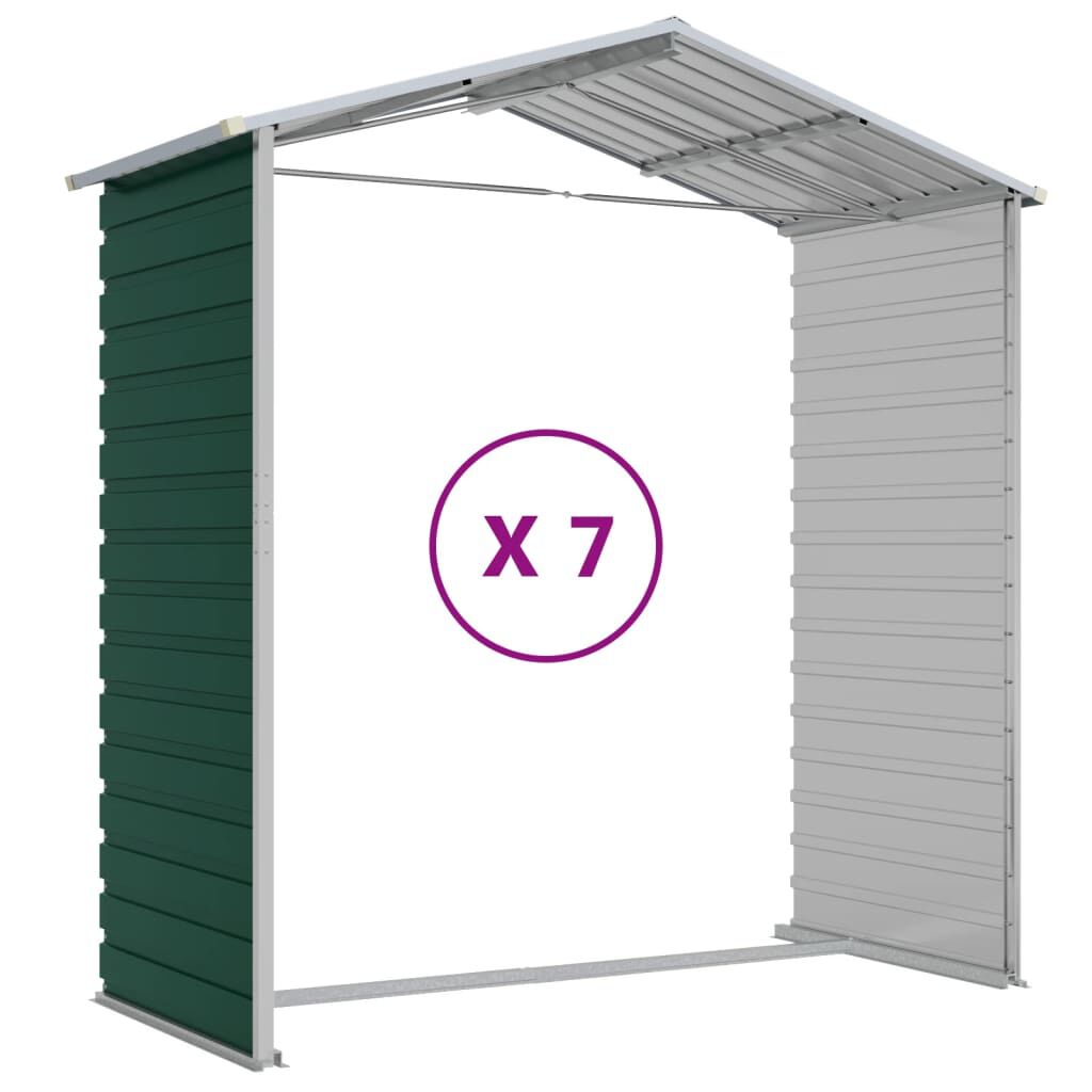 vidaXL Αποθήκη Κήπου Πράσινη 191x640x198 εκ. Γαλβανισμένο Ατσάλι