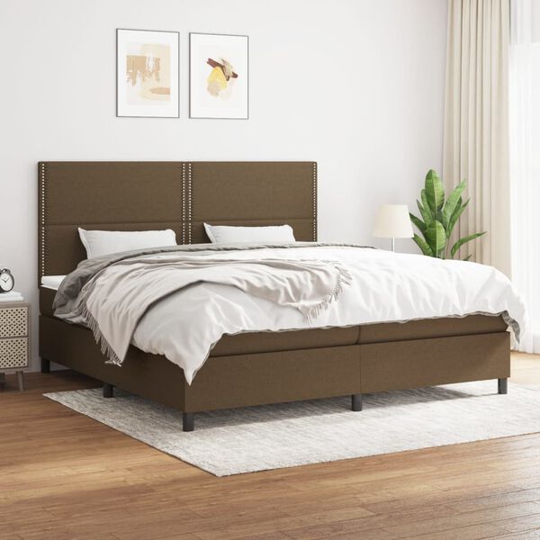 vidaXL &Kappa;&rho;&epsilon;&beta;ά&tau;&iota; Boxspring &mu;&epsilon; &Sigma;&tau;&rho;ώ&mu;&alpha; &Sigma;&kappa;&omicron;ύ&rho;&omicron; &Kappa;&alpha;&phi;έ 200x200 &epsilon;&kappa;. &Upsilon;&phi;&alpha;&sigma;&mu;ά&tau;&iota;&nu;&omicron;
