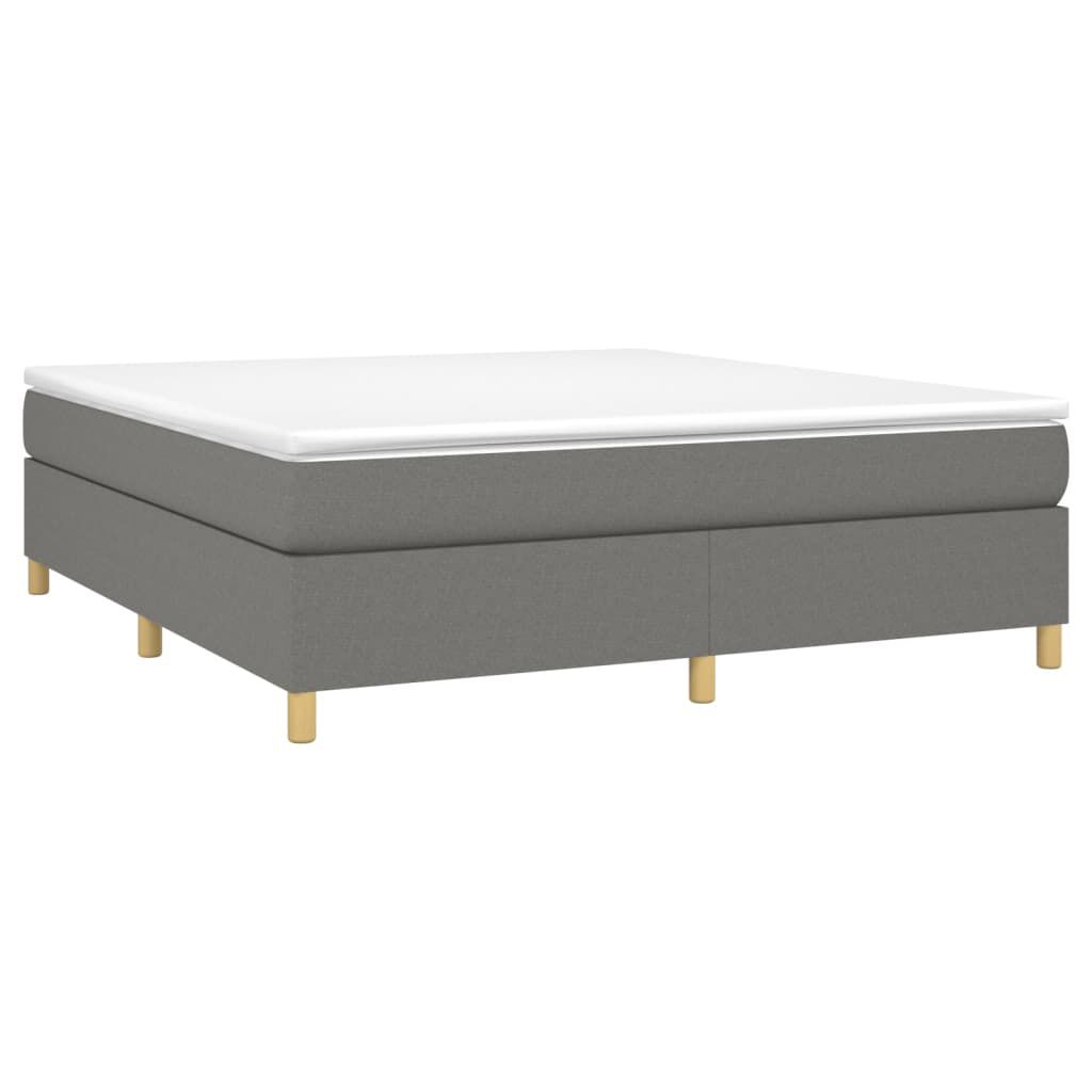 vidaXL Κρεβάτι Boxspring με Στρώμα Σκούρο Γκρι 160x200 εκ Υφασμάτινο