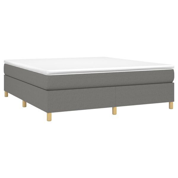vidaXL Κρεβάτι Boxspring με Στρώμα Σκούρο Γκρι 160x200 εκ Υφασμάτινο
