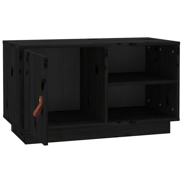 vidaXL Έπιπλο Τηλεόρασης Μαύρο 70 x 34 x 40 εκ. από Μασίφ Ξύλο Πεύκου