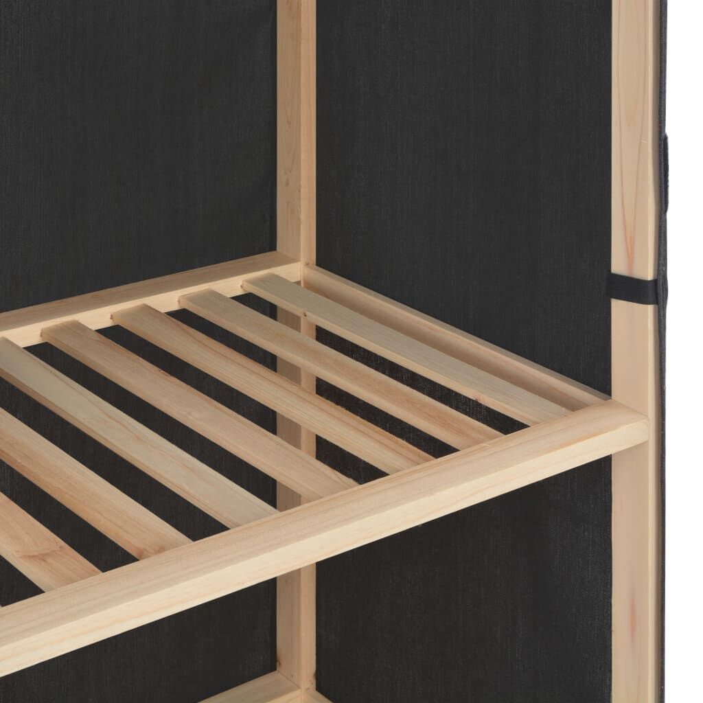 vidaXL Ντουλάπα με 3 Ράφια Γκρι 79 x 40 x 170 εκ. Υφασμάτινη