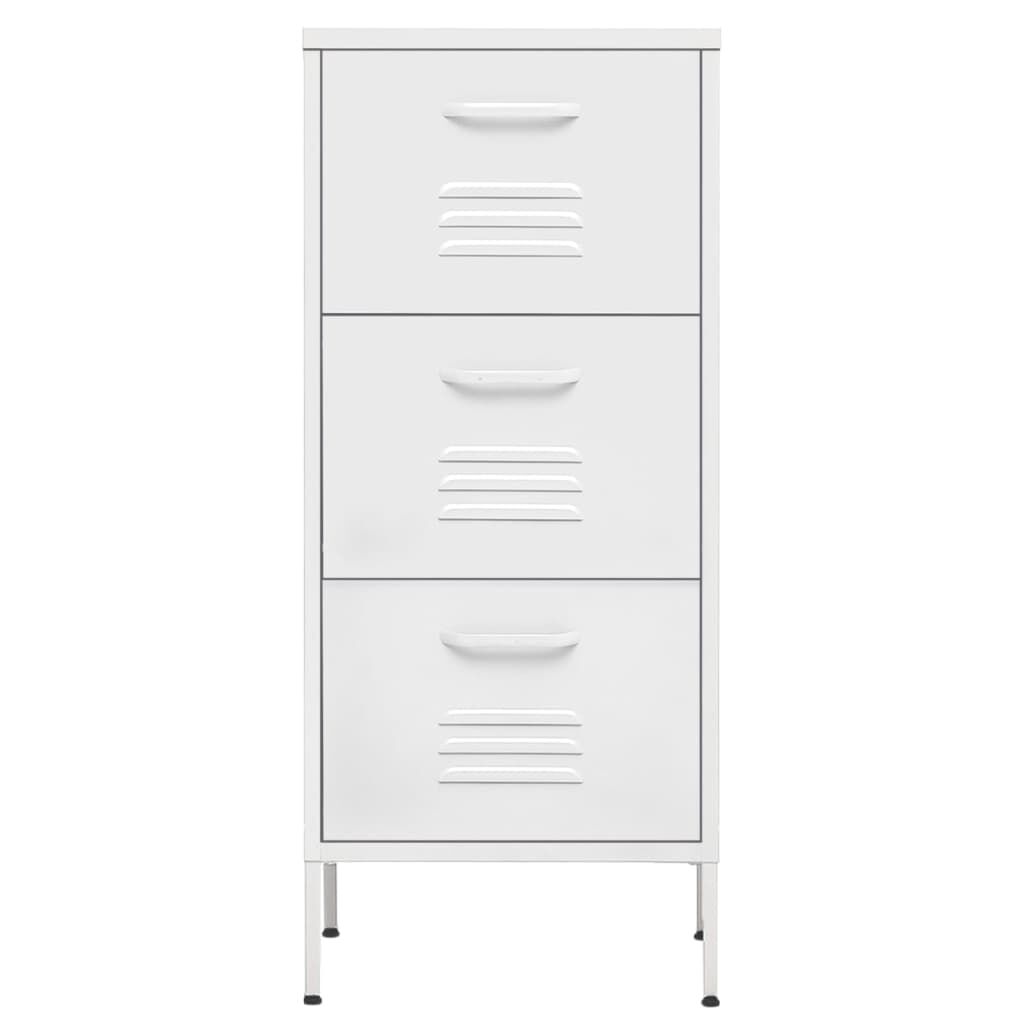 vidaXL Ντουλάπι Αποθήκευσης Λευκό 42,5x35x101,5 εκ. από Ατσάλι