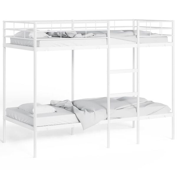 vidaXL Κουκέτα χωρίς στρώμα Λευκό 100x190 cm Ατσάλι