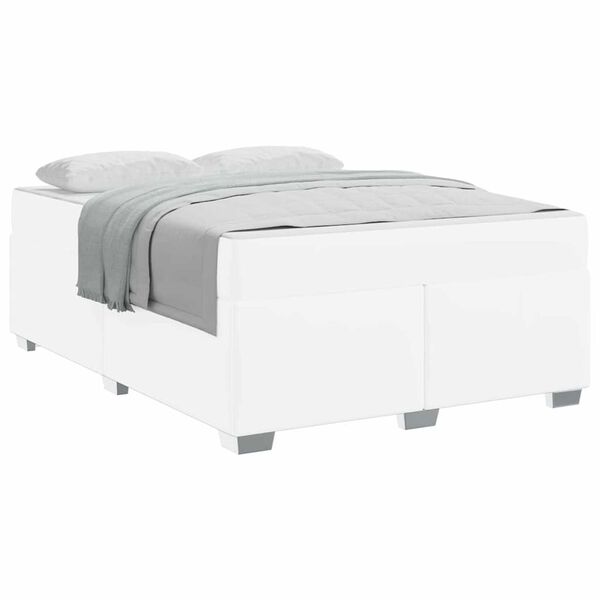 vidaXL Σκελετός Κρεβατιού Λευκό 140 x 200 cm Τεχνητό δέρμα
