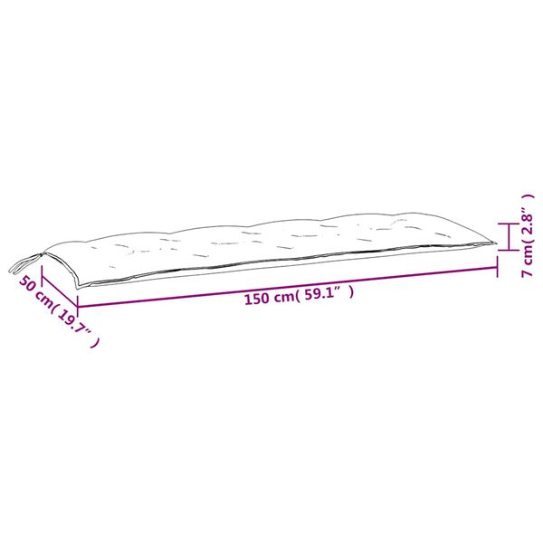vidaXL Μαξιλάρια Πάγκου 2 τεμ. Μπλε & Λευκό Ριγέ 150x50x7εκ Υφασμάτινα