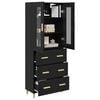 vidaXL Highboard &Mu;&alpha;ύ&rho;&eta; &Omicron;&xi;&upsilon;ά 69,5 x 34 x 180 &epsilon;&kappa;. &Sigma;ύ&nu;&theta;&epsilon;&tau;&omicron; &Xi;ύ&lambda;&omicron; &kappa;&alpha;&iota; &Gamma;&upsilon;&alpha;&lambda;ί