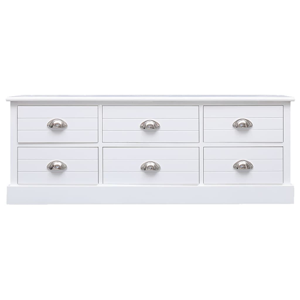 vidaXL Έπιπλο Τηλεόρασης Λευκό 108 x 30 x 40 εκ. Μασίφ Ξύλο Παυλώνιας
