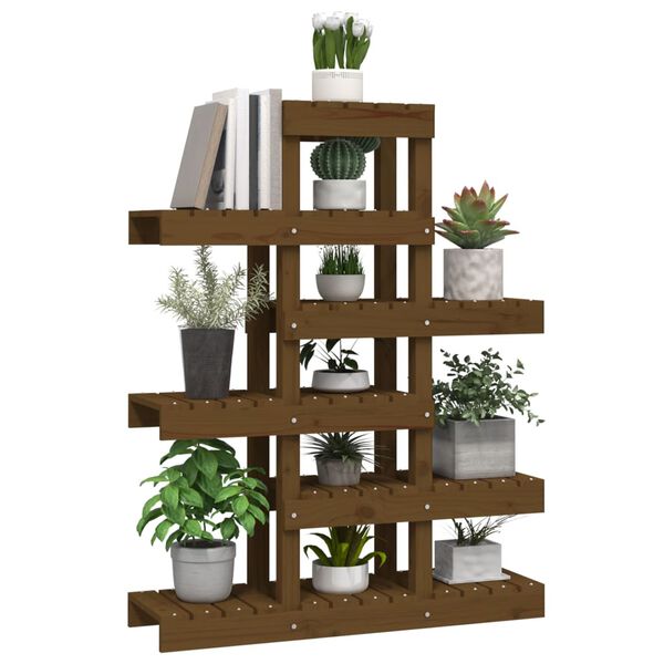 vidaXL Βάση Γλάστρας Καφέ Μελί 85x 25x 109,5 εκ. από Μασίφ Ξύλο Πεύκου