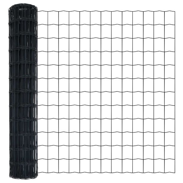 vidaXL Φράχτης Εuro Γκρι 1.4 x 10 m Σίδηρος με επικάλυψη PVC