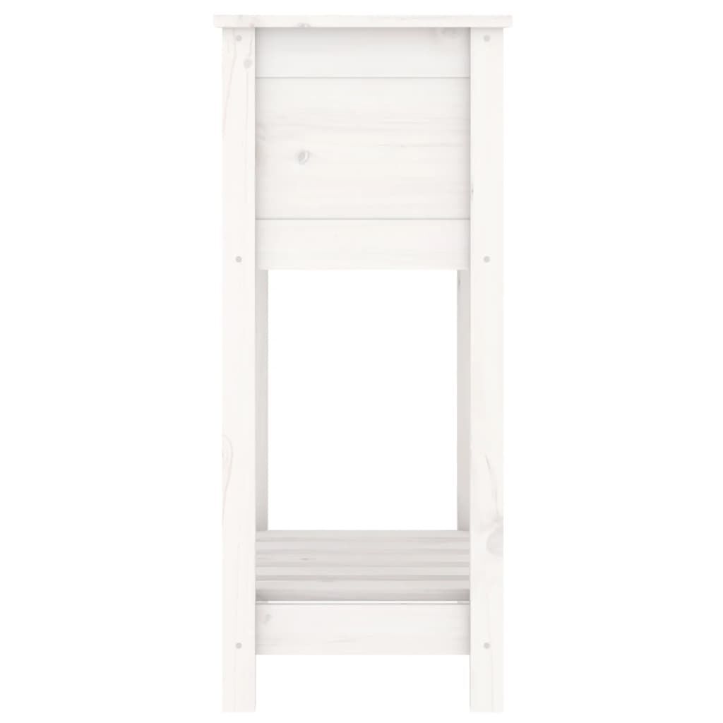 vidaXL Ζαρντινιέρα με Ράφι Λευκή 54 x 34,5 x 81 εκ. Μασίφ Ξύλο Πεύκου