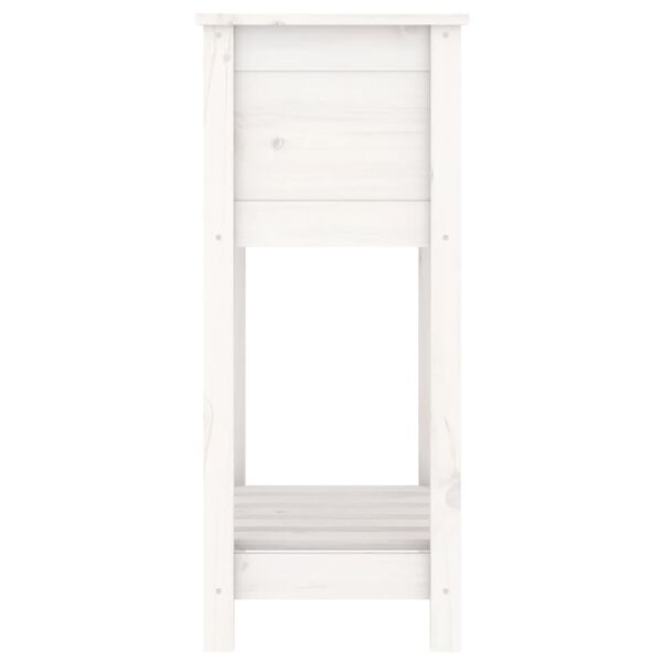 vidaXL Ζαρντινιέρα με Ράφι Λευκή 54 x 34,5 x 81 εκ. Μασίφ Ξύλο Πεύκου