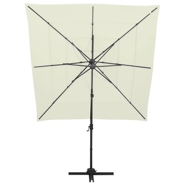 vidaXL Ομπρέλα Κήπου 4 Επιπέδων Χρ. Άμμου 250x250εκ με Ιστό Αλουμινίου