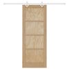 vidaXL Συρόμενη Πόρτα Φυσικό και λευκό 78 x 202 εκ.