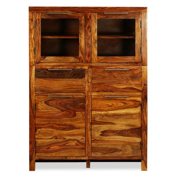 vidaXL Μπουφές Ψηλός 100 x 35 x 140 εκ. από Μασίφ Ξύλο Sheesham