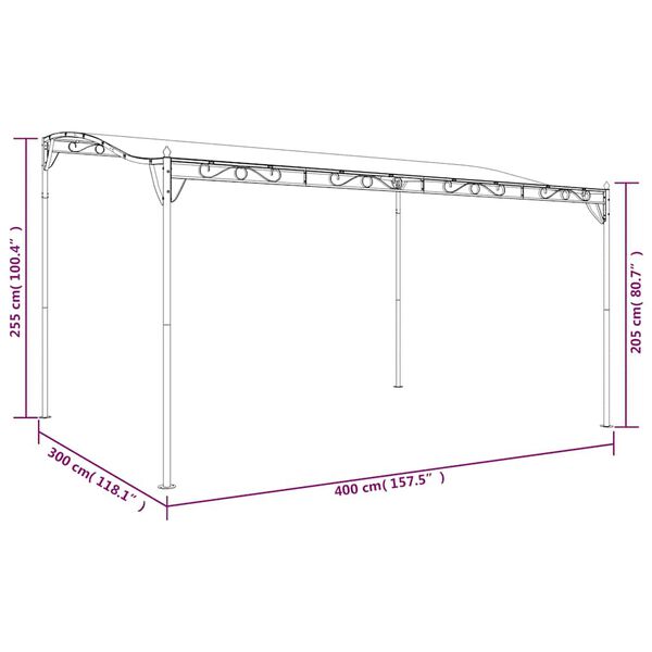 vidaXL Τέντα Ανθρακί 4 x 3 μ. 180 γρ./μ² από Ύφασμα και Ατσάλι