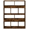 vidaXL Βιβλιοθήκη Καπνιστή Δρυς 100x33x125,5εκ. από Επεξεργασμένο Ξύλο