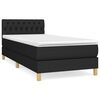 vidaXL Κρεβάτι Boxspring με Στρώμα Μαύρο 80 x 200 εκ. Υφασμάτινο