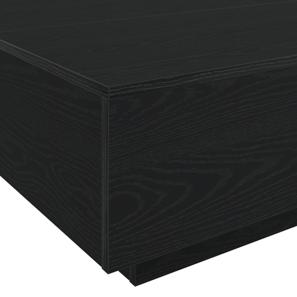 vidaXL Τραπέζι καφέ με LED φώτα Μαύρη Δρυς 100x100x31 εκ.