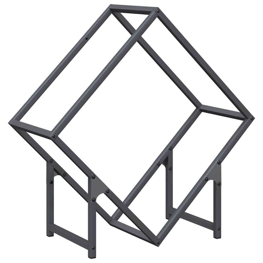 vidaXL Ράφι για καυσόξυλα Ανθρακί 60x25x60 cm Ατσάλι ψυχρής έλασης