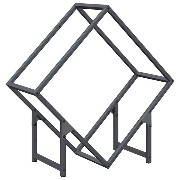 vidaXL Ράφι για καυσόξυλα Ανθρακί 60x25x60 cm Ατσάλι ψυχρής έλασης