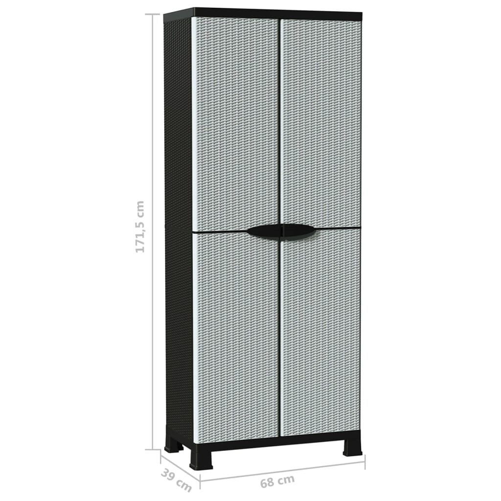 vidaXL Πλαστικό Ντουλάπι 68x39x171,5 εκ με Σχεδιασμό σε Στυλ Ρατάν