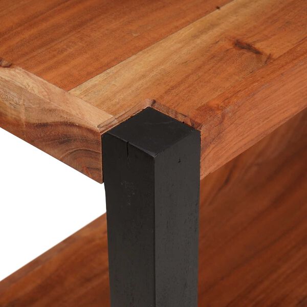 vidaXL Βιβλιοθήκη Καφέ, Μαύρο 80 x 30 x 110 εκ. Στερεό Ξύλο Ακακίας