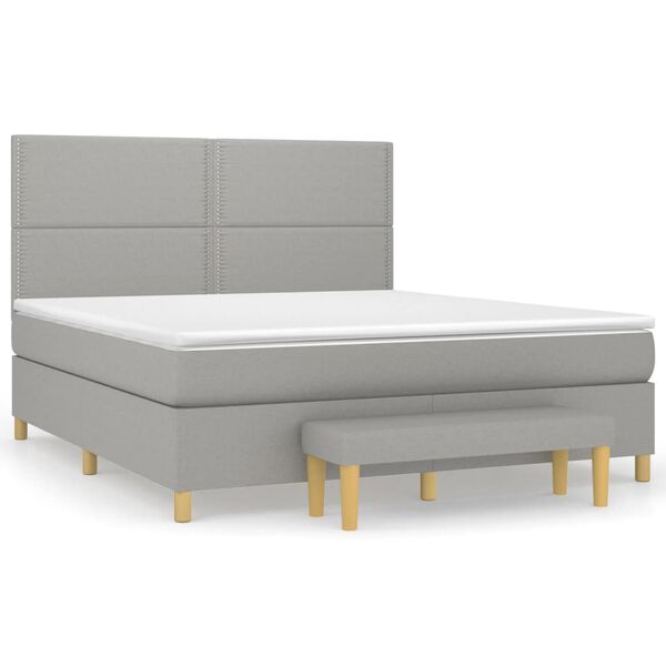 vidaXL &Kappa;&rho;&epsilon;&beta;ά&tau;&iota; Boxspring &mu;&epsilon; &Sigma;&tau;&rho;ώ&mu;&alpha; &Alpha;&nu;&omicron;&iota;&chi;&tau;ό &Gamma;&kappa;&rho;&iota; 180x200 &epsilon;&kappa;. &Upsilon;&phi;&alpha;&sigma;&mu;ά&tau;&iota;&nu;&omicron;