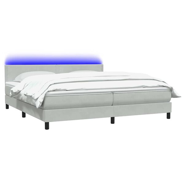 vidaXL &Kappa;&rho;&epsilon;&beta;ά&tau;&iota; Boxspring &mu;&epsilon; &Sigma;&tau;&rho;ώ&mu;&alpha; & LED &Alpha;&nu;&omicron;&iota;&chi;&tau;ό &Gamma;&kappa;&rho;&iota; 180x210 &epsilon;&kappa;. &Beta;&epsilon;&lambda;&omicron;ύ&delta;&iota;&nu;&omicron;