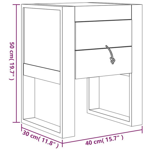 vidaXL Κομοδίνο 40 x 30 x 50 εκ. από Μασίφ Ξύλο Teak