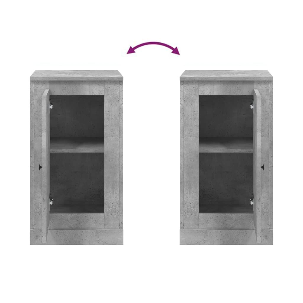 vidaXL Ντουλάπια 2 τεμ. Γκρι Σκυροδέματος 37,5x35,5x67,5 εκ. Επ. Ξύλο