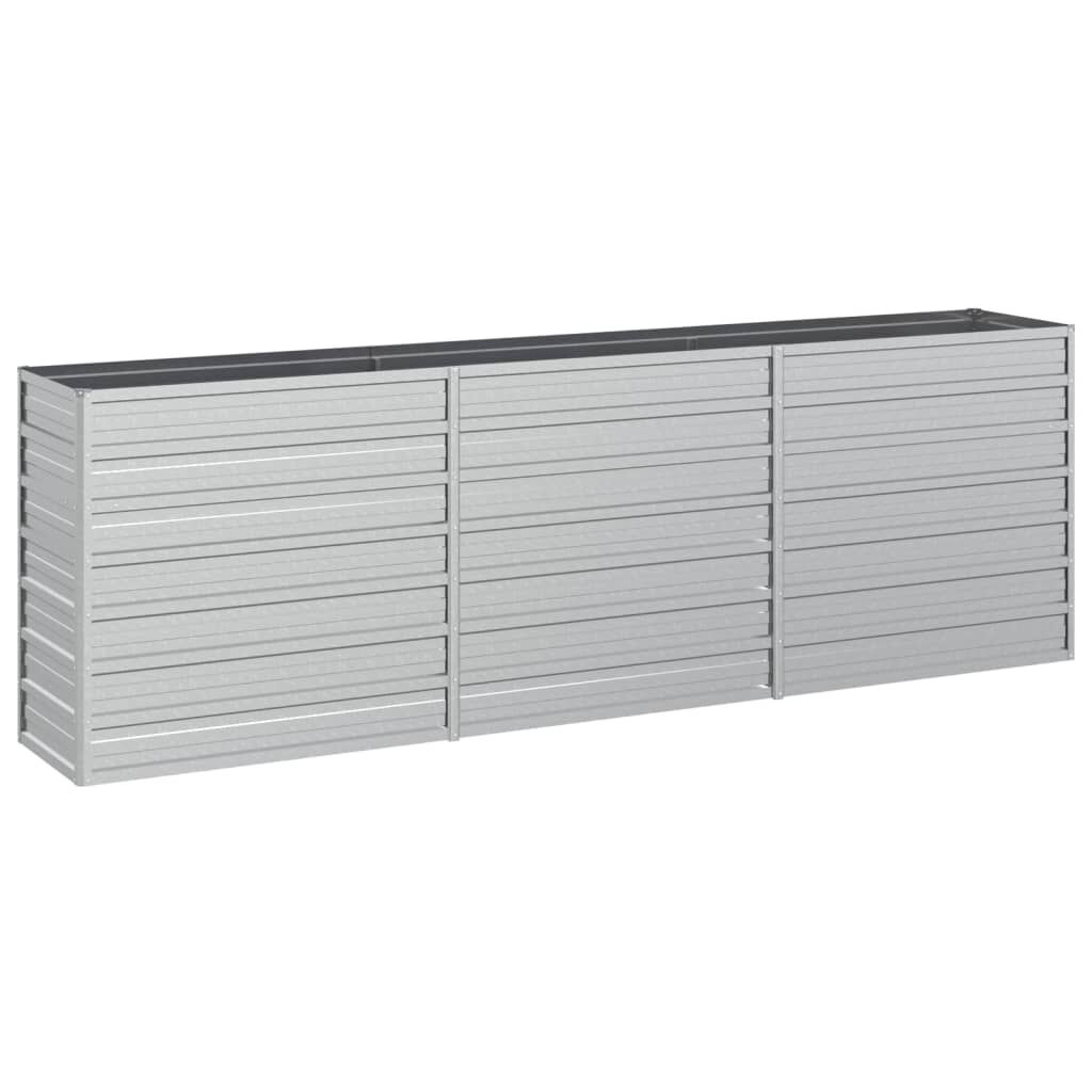 vidaXL Ζαρντινιέρα Υπερυψωμένη Ασημί 240x40x77 εκ. Γαλβανισμ. Χάλυβας