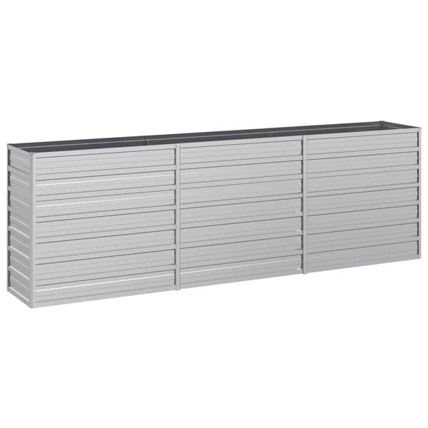 vidaXL Ζαρντινιέρα Υπερυψωμένη Ασημί 240x40x77 εκ. Γαλβανισμ. Χάλυβας