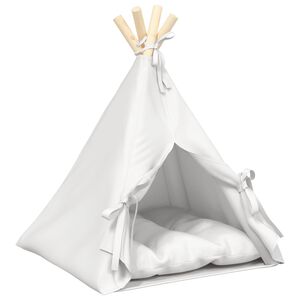 vidaXL Teepee &gamma;&iota;&alpha; &kappa;&alpha;&tau;&omicron;&iota;&kappa;ί&delta;&iota;&alpha; &mu;&epsilon; &mu;&alpha;&xi;&iota;&lambda;ά&rho;&iota; &Lambda;&epsilon;&upsilon;&kappa;ό 40 x 40 x 50 cm