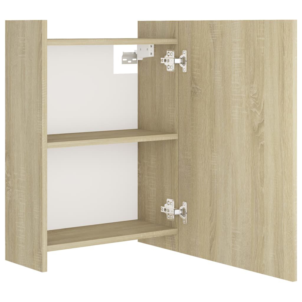 vidaXL Καθρέφτης Μπάνιου Sonoma Δρυς 62,5x20,5x64 εκ. από Επεξ. Ξύλο