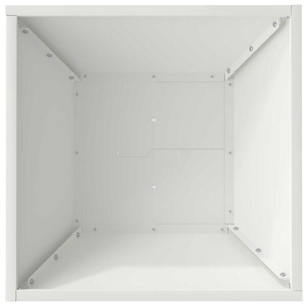 vidaXL Γλάστρα Μπολ Κήπου Λευκή 40x40x15 εκ, Ατσάλι