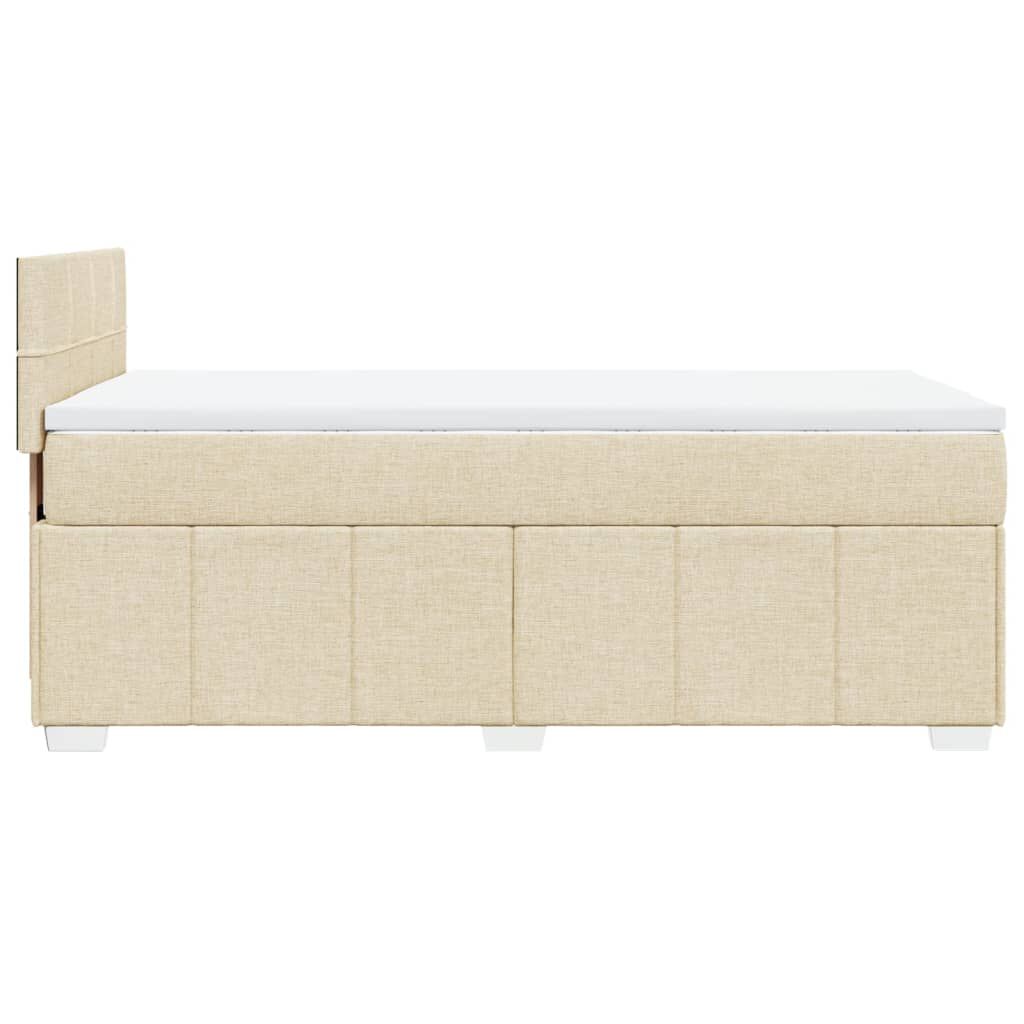 vidaXL Κρεβάτι Boxspring με Στρώμα Κρεμ 80 x 200 εκ. Υφασμάτινο