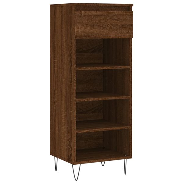 vidaXL Παπουτσοθήκη Καφέ Δρυς 40x36x105 εκ. από Επεξεργασμένο Ξύλο