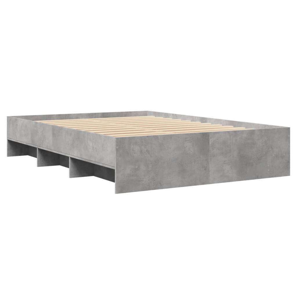 vidaXL Πλαίσιο Κρεβατιού Γκρι Σκυροδέματος 140x200 εκ. Επεξεργ. Ξύλο