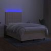 vidaXL &Kappa;&rho;&epsilon;&beta;ά&tau;&iota; Boxspring &mu;&epsilon; &Sigma;&tau;&rho;ώ&mu;&alpha; & LED &Kappa;&rho;&epsilon;&mu; 120x190 &epsilon;&kappa;. &Upsilon;&phi;&alpha;&sigma;&mu;ά&tau;&iota;&nu;&omicron;