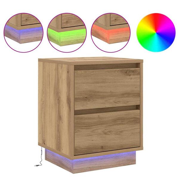 vidaXL Κομοδίνο με Artisan Oak 39 x 34.5 x 50 εκ. Επεξεργασμένο ξύλο