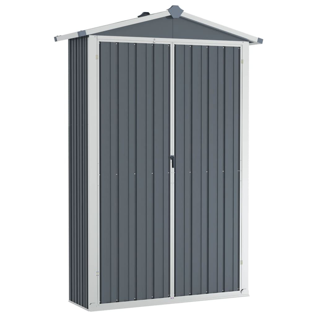 vidaXL Αποθήκη Κήπου Γκρι 116x45x175 εκ. από Γαλβανισμένο Ατσάλι