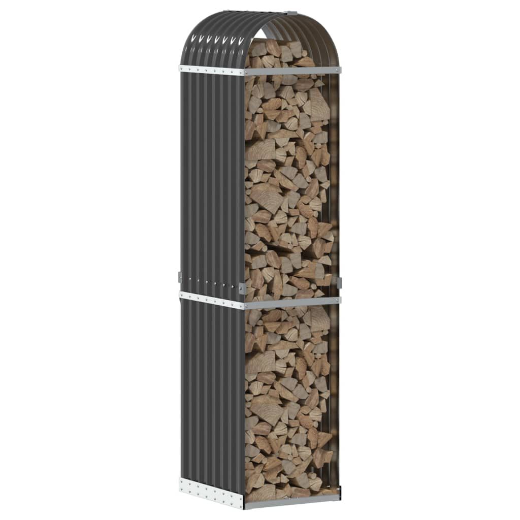 vidaXL Ξυλοθήκη Ανθρακί 40 x 45 x 170 εκ. από Γαλβανισμένο Ατσάλι