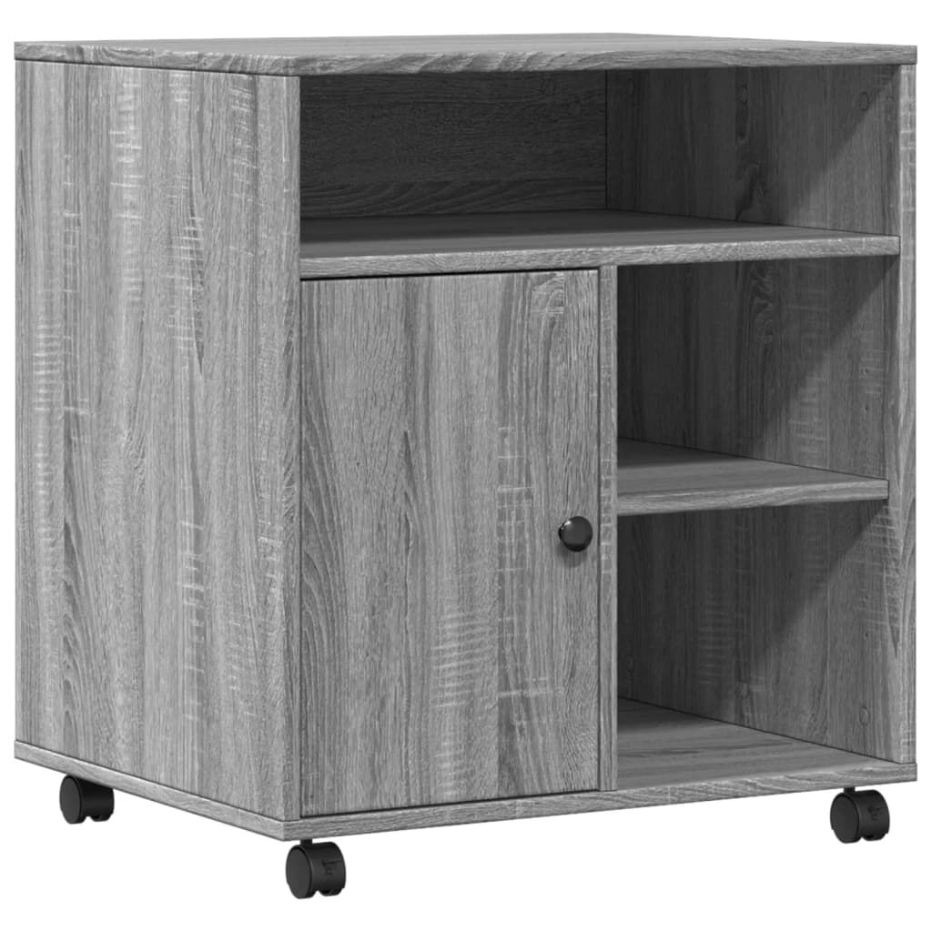 vidaXL Βάση Εκτυπωτή με Ρόδες Γκρι Sonoma 60x50x67 εκ.