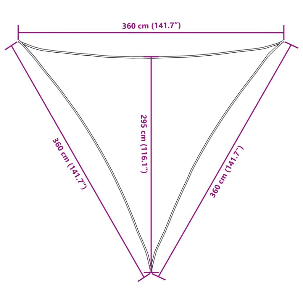 vidaXL Πανί Σκίασης Τρίγωνο Τερακότα 3,6 x 3,6 x 3,6 μ. Ύφασμα Oxford