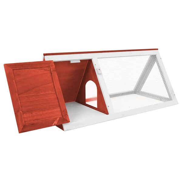 vidaXL Κλουβί Ζώων / Κουνελιών Κόκκινο Ξύλινο