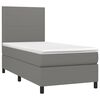 vidaXL Κρεβάτι Boxspring με Στρώμα & LED Σκ.Γκρι 80x200 εκ. Υφασμάτινο