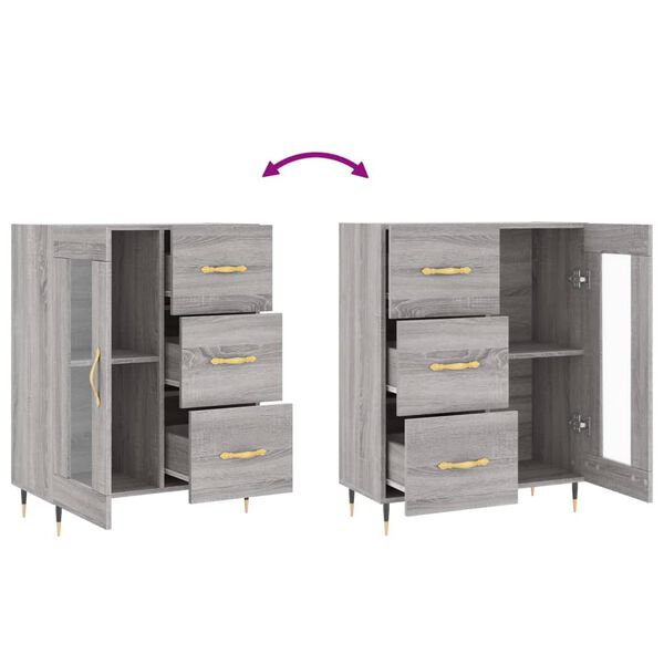 vidaXL Ντουλάπι Γκρι Sonoma 69,5 x 34 x 90 εκ. από Επεξεργασμένο Ξύλο